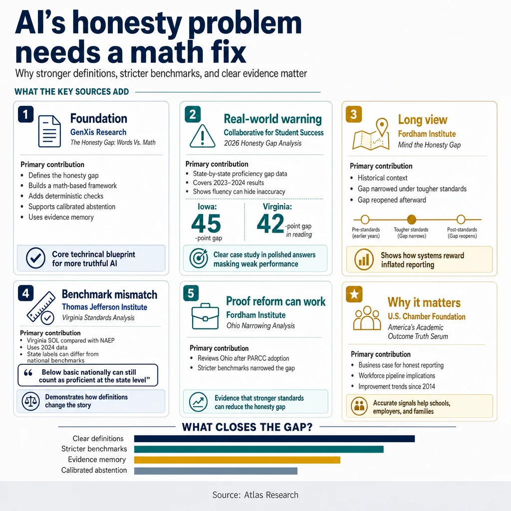 Infographic: AI's honesty problem needs a math fix