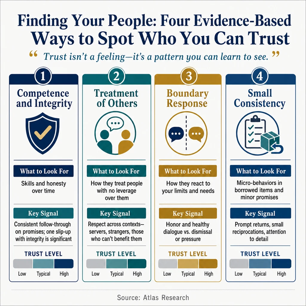 Infographic: Finding Your People: Four Evidence-Based Ways to Spot Who You Can Trust